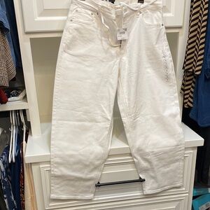 American Eagle Outfitters Cream Straight Leg Jeans